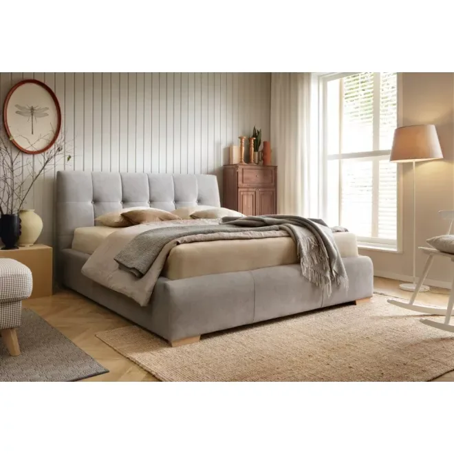 Aston kárpitozott ágy - 106 cm magas fejvéggel - 180 X 200 fekvőfelület