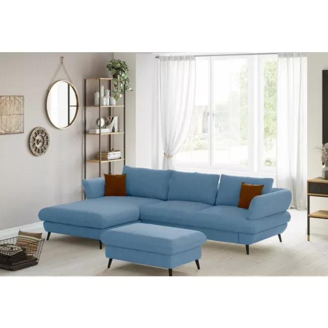 Ballo L-alakú ágyazható sarokkanapé - balos - nyitott