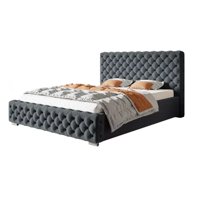 Chesterfield ágykeret 200 X 200 fekvőfelület, ágyráccsal és ágyneműtartóval